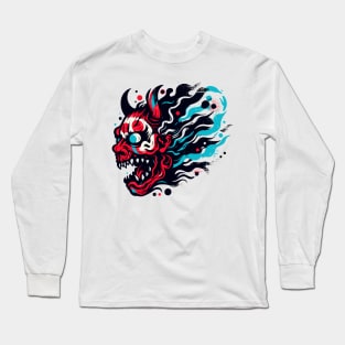 Oni demon head horror Long Sleeve T-Shirt